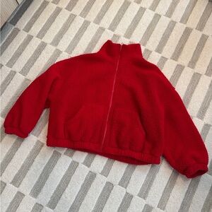 Old Navy Vibrant Red Fleece Jacket